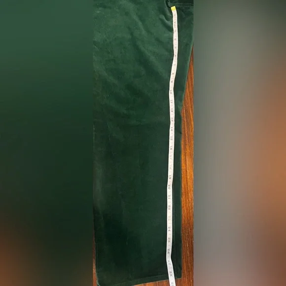 Talbots Green Velveteen stretch Straight leg women’s pants preppy chic classy - Picture 6 of 11